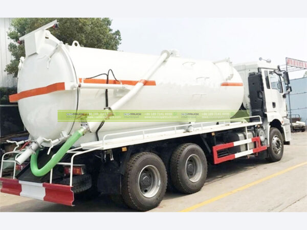 SHACMAN 18000 Liters Septic Suction Truck White Back Details