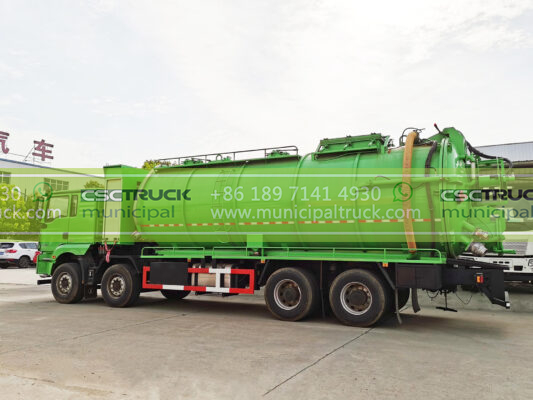 SHACMAN 25 Ton Sewer Suction Truck Green Back