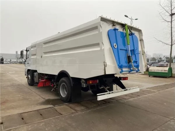 Shacman Pressure Washing Road Sweeper Truck Back