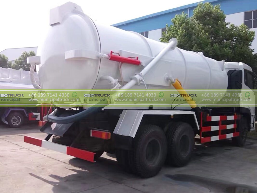 DONGFENG 18000 Liters Sewage Vacuum Truck White Body
