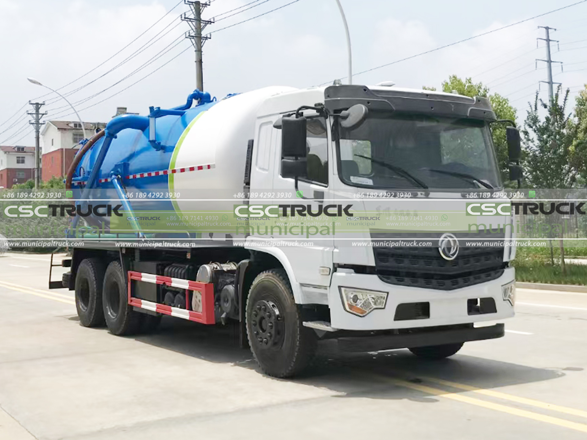 DONGFENG 25 Ton Sewer Vacuum Truck Blue Head