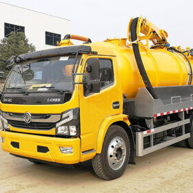 Sanitary Combination Sewer Cleaning Truck Yellow Right
