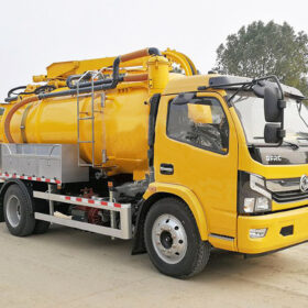 Sanitary Combination Sewer Cleaning Truck Yellow Left