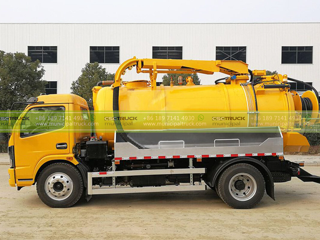 Sanitary Combination Sewer Cleaning Truck Side Details Right