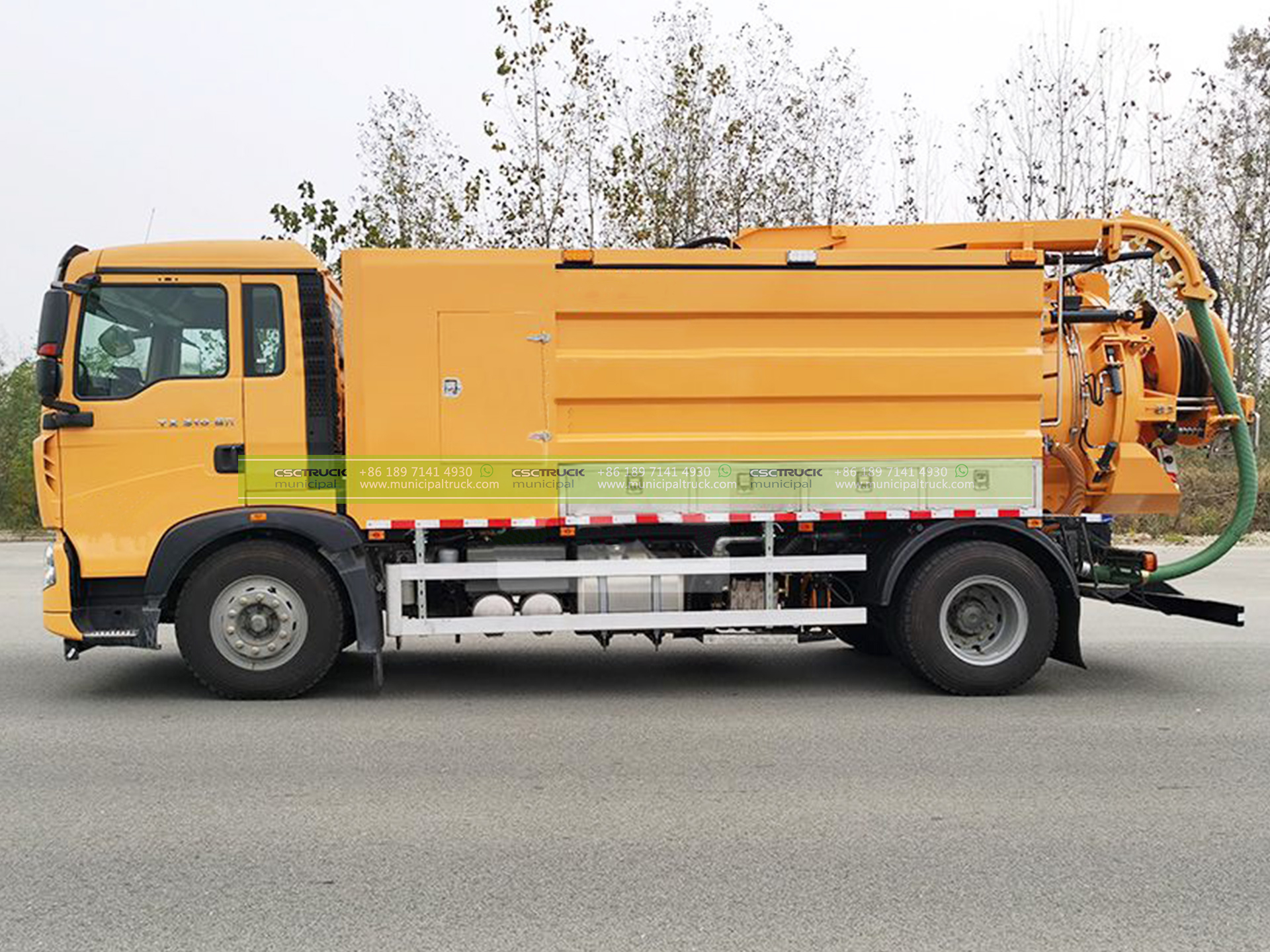 Sewer Jetter and Cleaner Combination Truck 2 Sewer Jetter and Cleaner Combination Truck Body Yellow