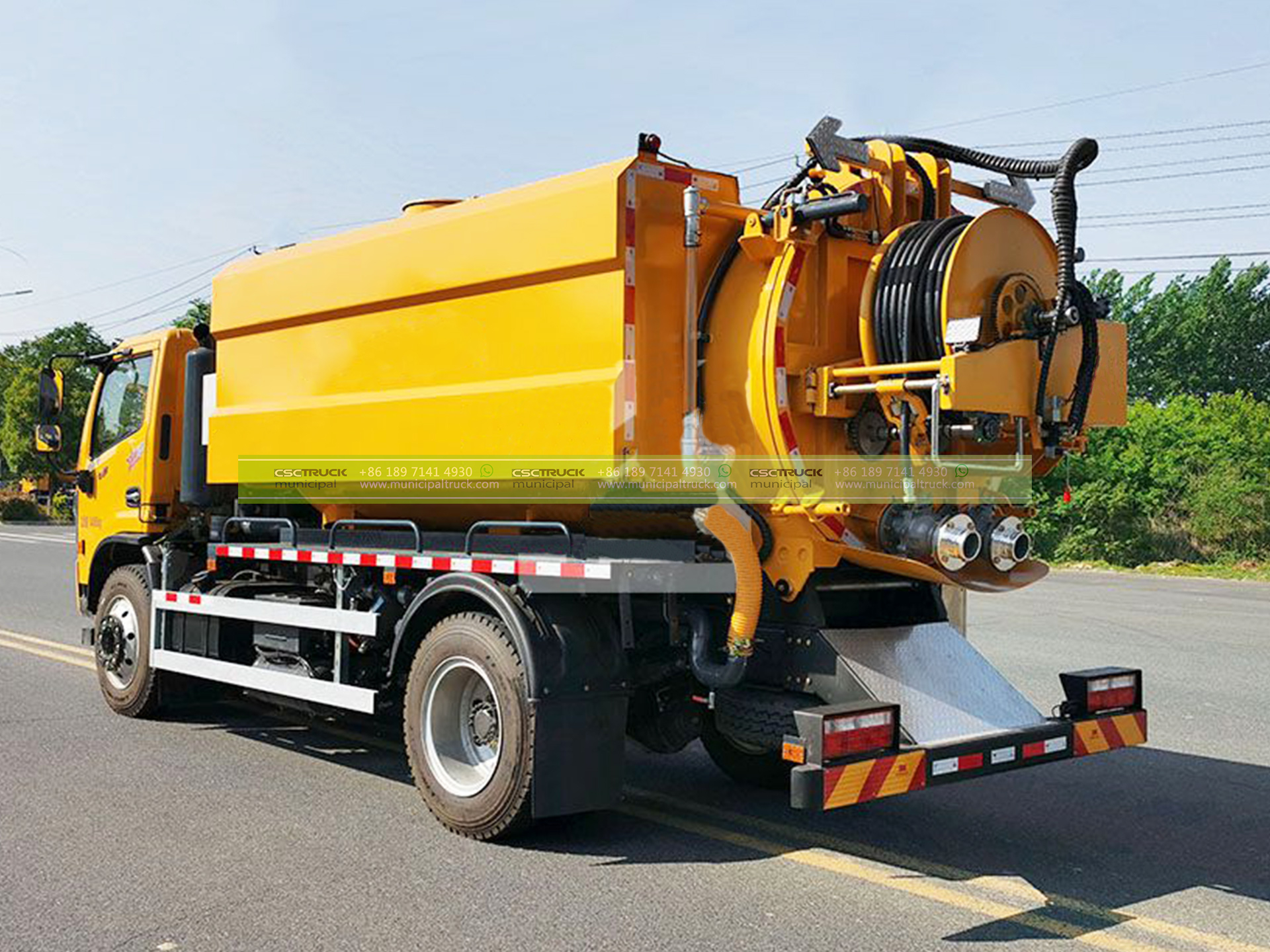 Truck Mounted Combination Sewer Cleaner 3 Truck Mounted Combination Sewer Cleaner Yellow Back