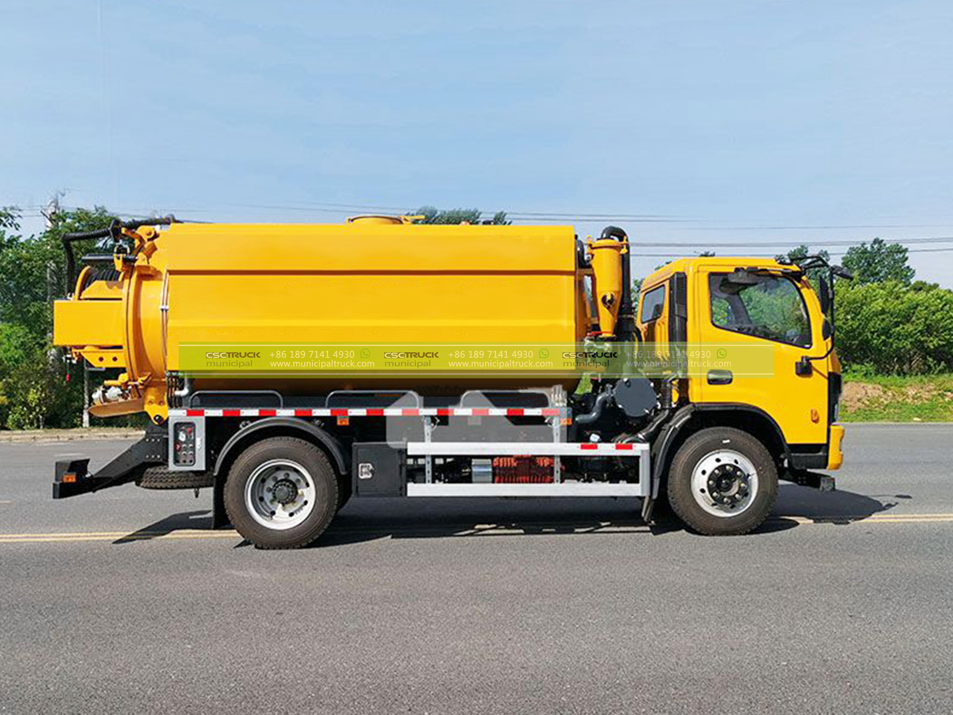 Truck Mounted Combination Sewer Cleaner 4 Truck Mounted Combination Sewer Cleaner Yellow Left