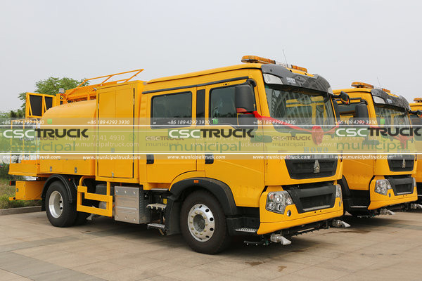 A Line of Sweeper Trucks to HongKong