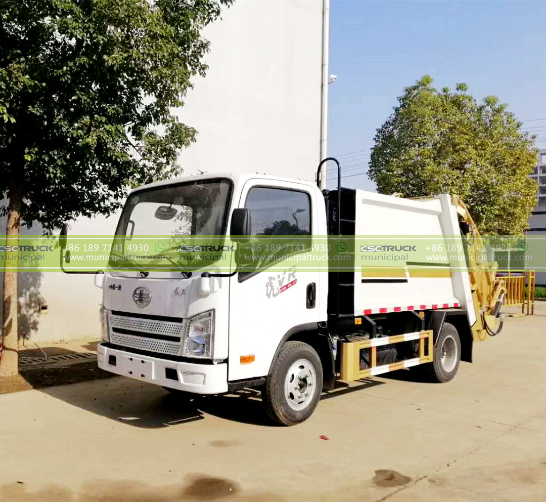 FAW 6T Small Trash PACK Truck Side Left FAW 6T Small Trash PACK Truck Side Left