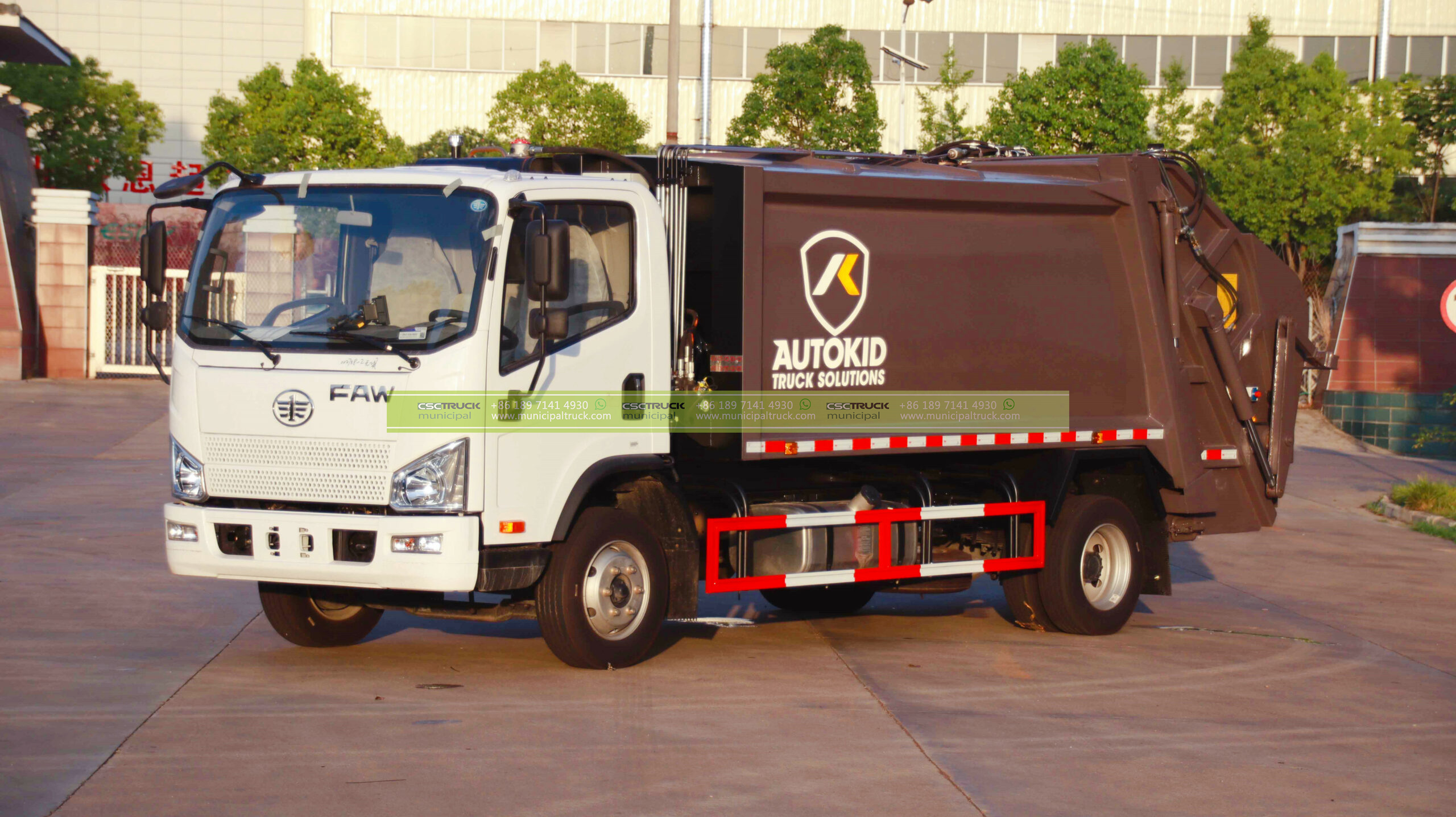 FAW Waste Compactor Recycling Truck Front Side FAW Waste Compactor Recycling Truck Front Side