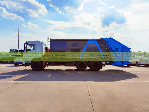 DONGFENG 18CBM Rear Loader Trash Truck Working