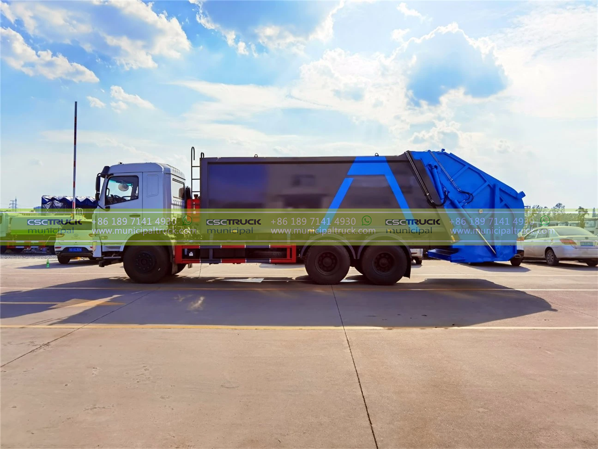 DONGFENG 18CBM Rear Loader Trash Truck Working DONGFENG 18CBM Rear Loader Trash Truck Working