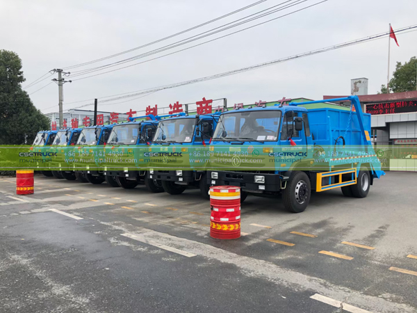 DONGFENG 4CBM Swing Arm Garbage Truck Team DONGFENG 4CBM Swing Arm Garbage Truck Team