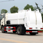 Jordan Receives Automated Side Loader Trucks for Amman Streets FAW 10CBM Side Loader Garbage Truck Back