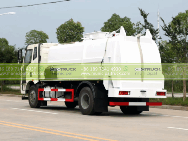 FAW 10CBM Side Loader Garbage Truck Back