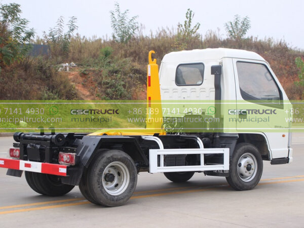 FAW 4CBM Hook Loader Garbage Truck Working