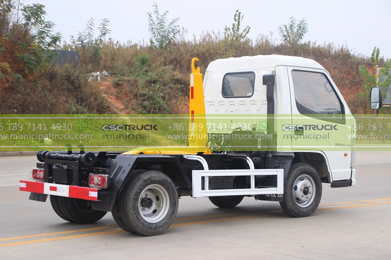 FAW 4CBM Hook Loader Garbage Truck Working FAW 4CBM Hook Loader Garbage Truck Working