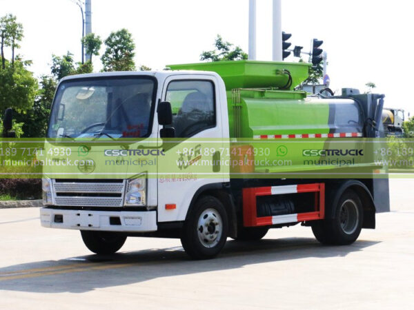 FAW 4CBM Kitchen Waste Garbage Truck Right