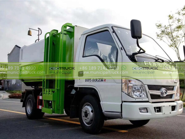 FOTON 4CBM Side Loader Garbage Truck Head Side