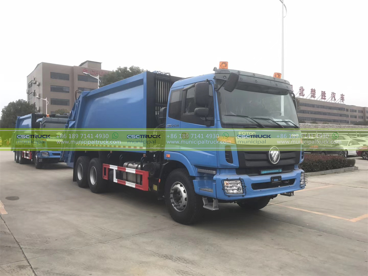 FOTON 16CBM Refuse Compactor Truck Side View FOTON 16CBM Refuse Compactor Truck Side View