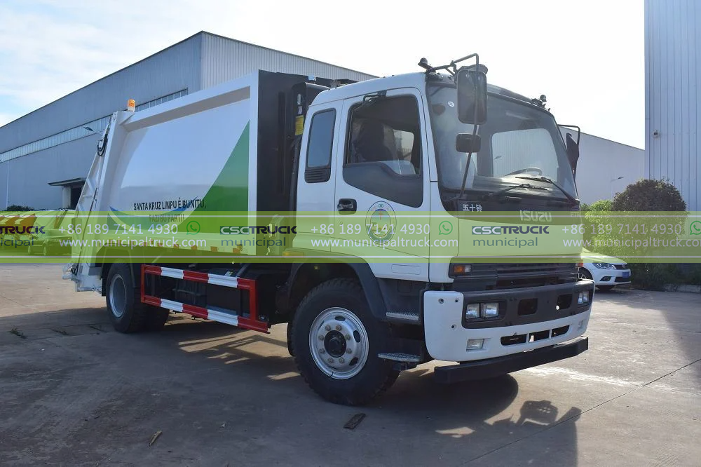 ISUZU 12CBM Rear Loader Garbage Truck Side View