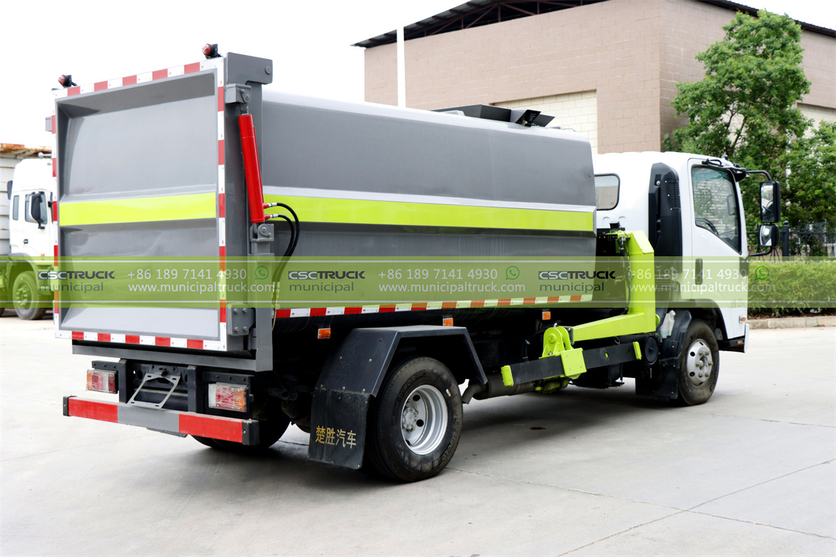 ISUZU 5CBM Side Loader Garbage Truck Back Side Loader