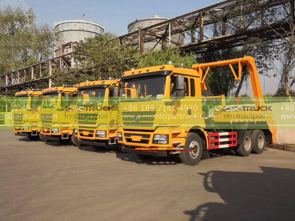 SHACMAN 14CBM Swing Arm Garbage Truck Team