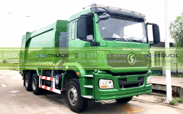 SHACMAN 20CBM Rear Loader Refuse Truck Side Way