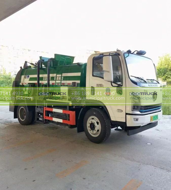 SHACMAN Electric Side Loader Truck Side View SHACMAN Electric Side Loader Truck Side View