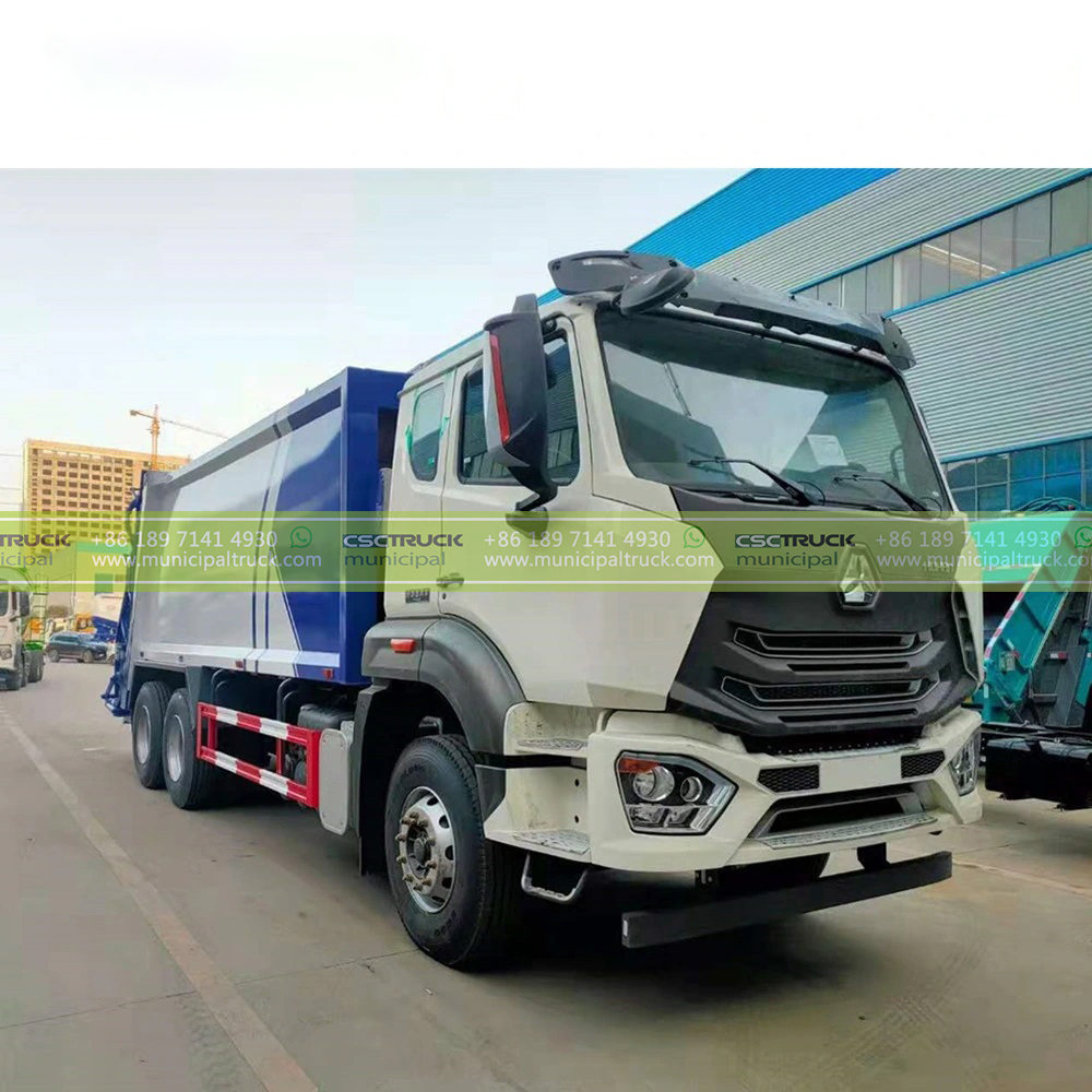 SINOTRUK 16CBM Trash Compactor Truck Head Right View SINOTRUK 16CBM Trash Compactor Truck Head Right View