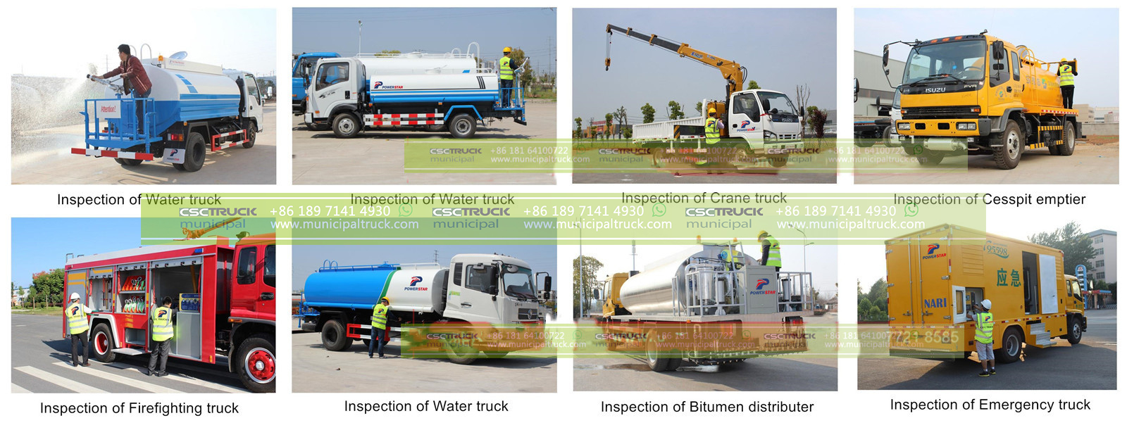customer build CSCTRUCK Municipal tanker trucks for inspection and training
