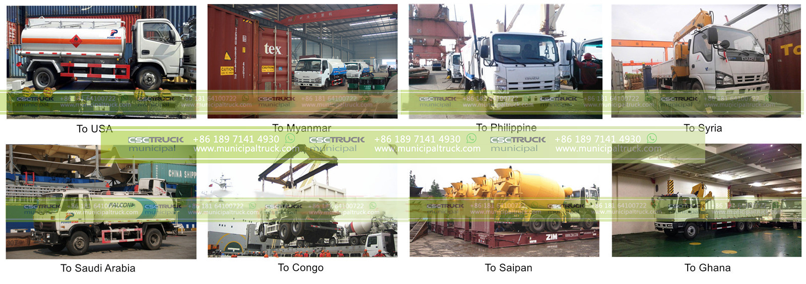 CSCTRUCK municipal water vacuum trucks for shipping to Myanmar and other countries
