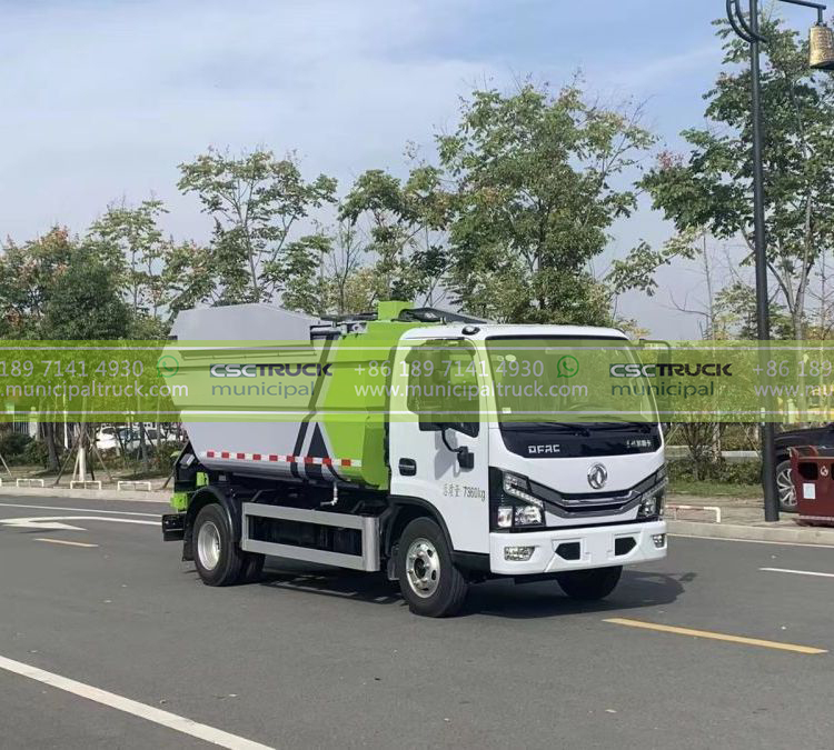 DONGFENG 6CBM Garbage Tipper Truck Side View DONGFENG 6CBM Garbage Tipper Truck Side View