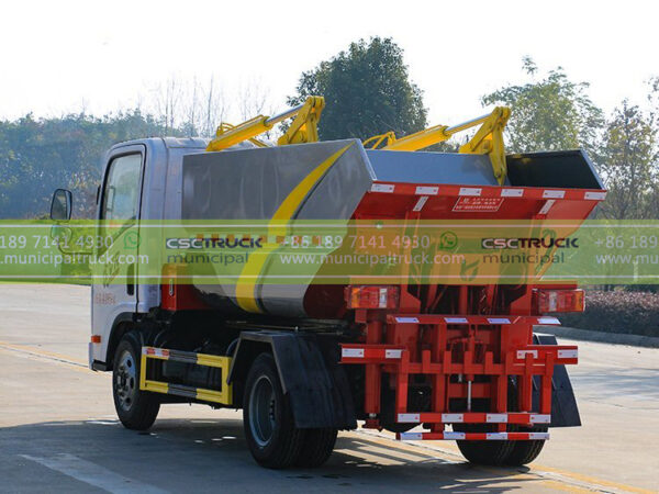 FAW 4CBM Self-Loading Tipping Garbage Truck Back Side