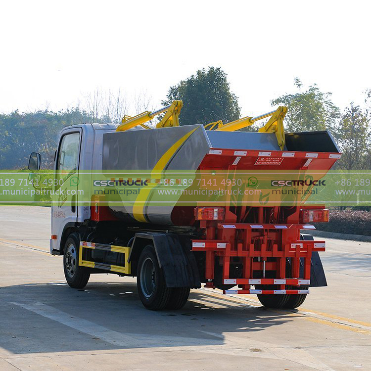 FAW 4CBM Self-Loading Tipping Garbage Truck Back Side FAW 4CBM Self-Loading Tipping Garbage Truck Back Side