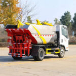 Self-Tipping Garbage Trucks Sent to Vietnam Waste Management FAW 4CBM Self-Loading Tipping Garbage Truck Container