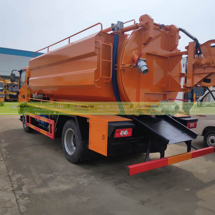 FOTON 8CBM Sewer Jetter Suction Truck Side Back FOTON 8CBM Sewer Jetter Suction Truck Side Back