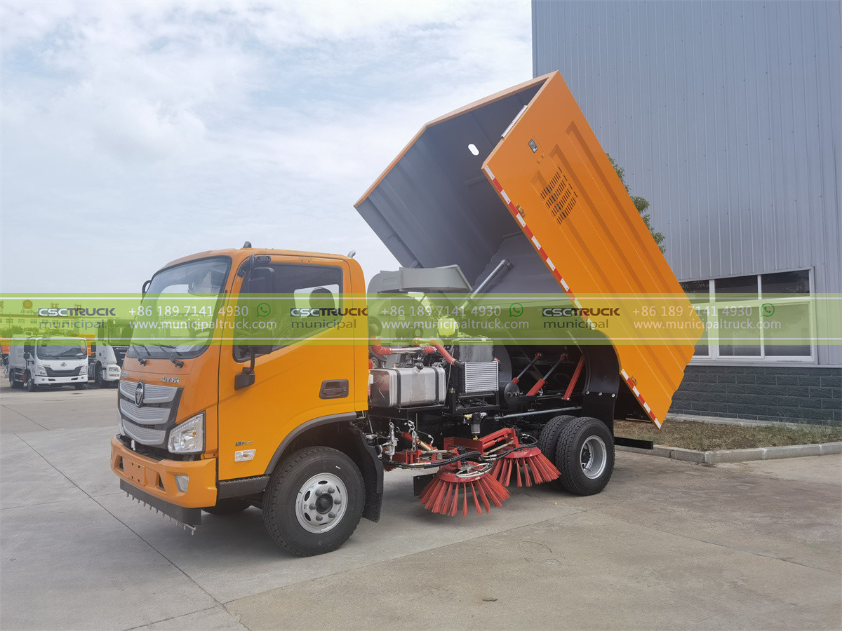 FOTON Aumark Street Sweeper Truck Working FOTON Aumark Street Sweeper Truck Working