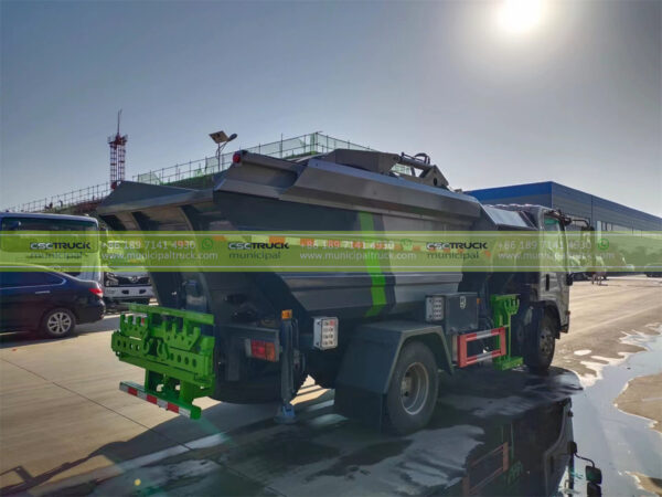 ISUZU 6CBM Self Loading Garbage Dump Truck Side Back