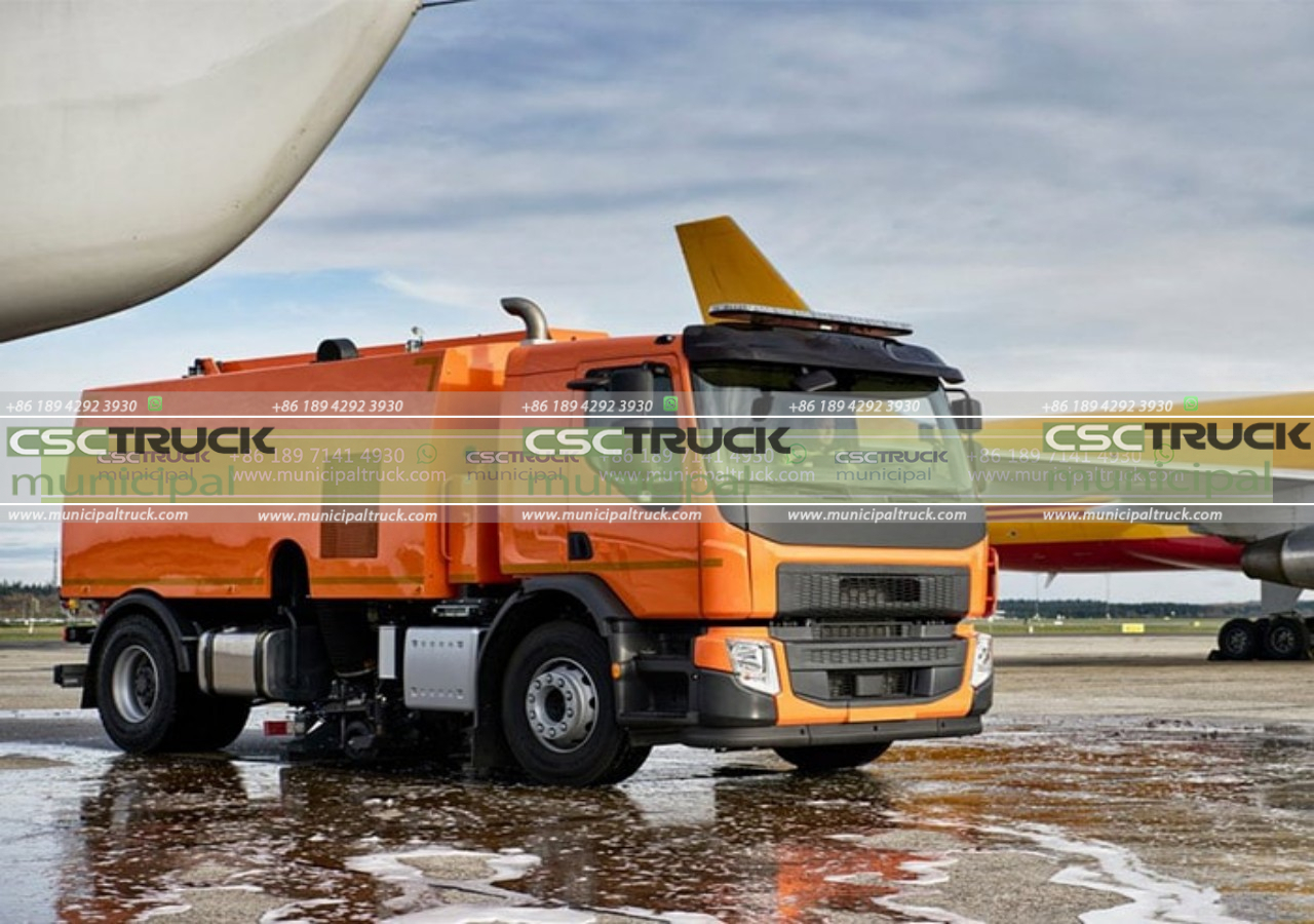 Runway sweeper truck