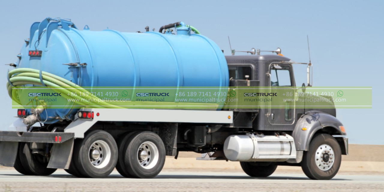 Septic Tank Pump Truck On Highway