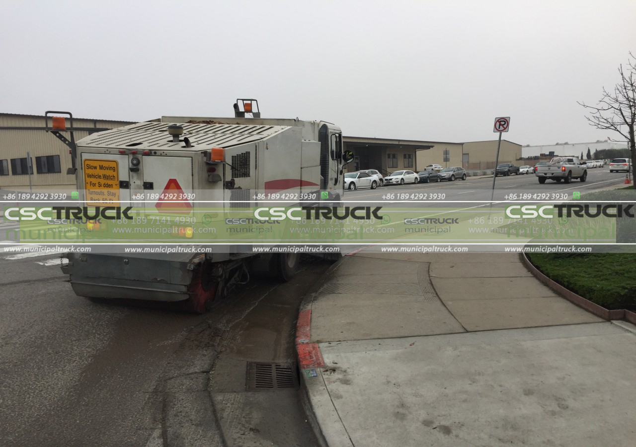 Sweeper Truck Be Aware of the Surroundings