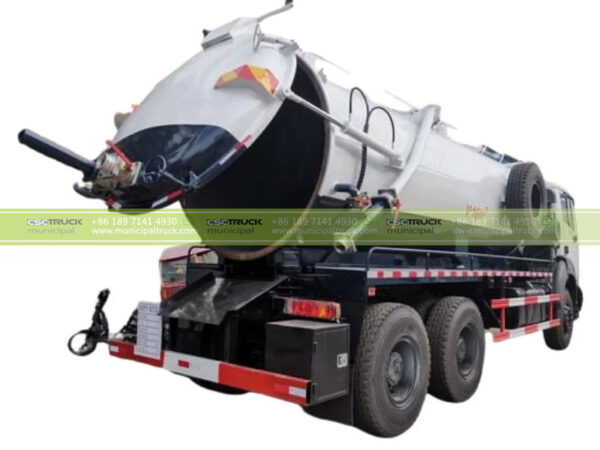 Beiben 16000 Liter Sludge Cesspit Tank Vacuum Truck Back