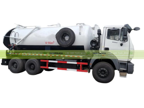 Beiben 16000 Liter Sludge Cesspit Tank Vacuum Truck Tanker