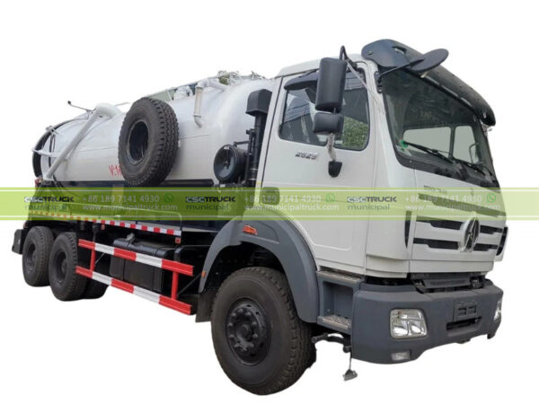 Beiben 16000 Liter Sludge Cesspit Tank Vacuum Truck Tractor