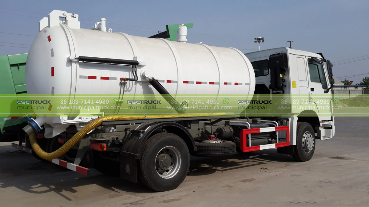 HOWO 12000 Liter Sludge Sewer Suction Vacuum Truck Body