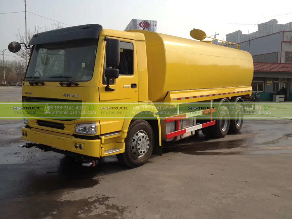 HOWO 25 Ton Water Tanker Sprinkler Truck Yellow HOWO 25 Ton Water Tanker Sprinkler Truck Yellow