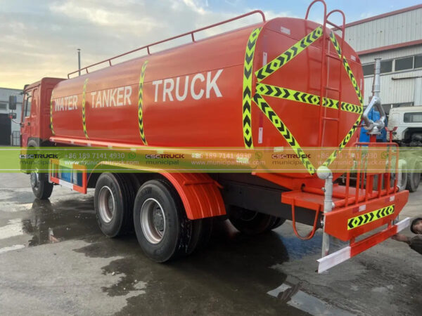 HOWO 30 Ton Water Spray Bowser Tanker Truck Left Back