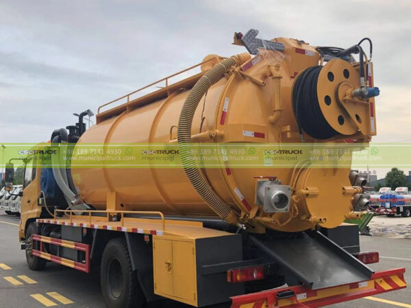 DONGFENG 10 Ton Sewage Vacuum Suction Truck Back