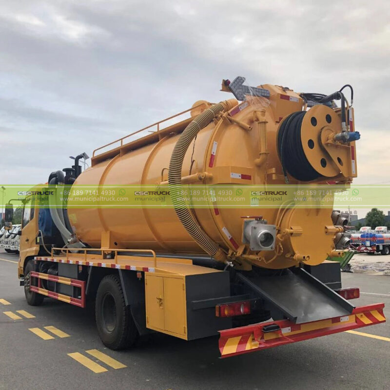 DONGFENG 10 Ton Sewage Vacuum Suction Truck Back